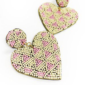 Heart seed bead earring